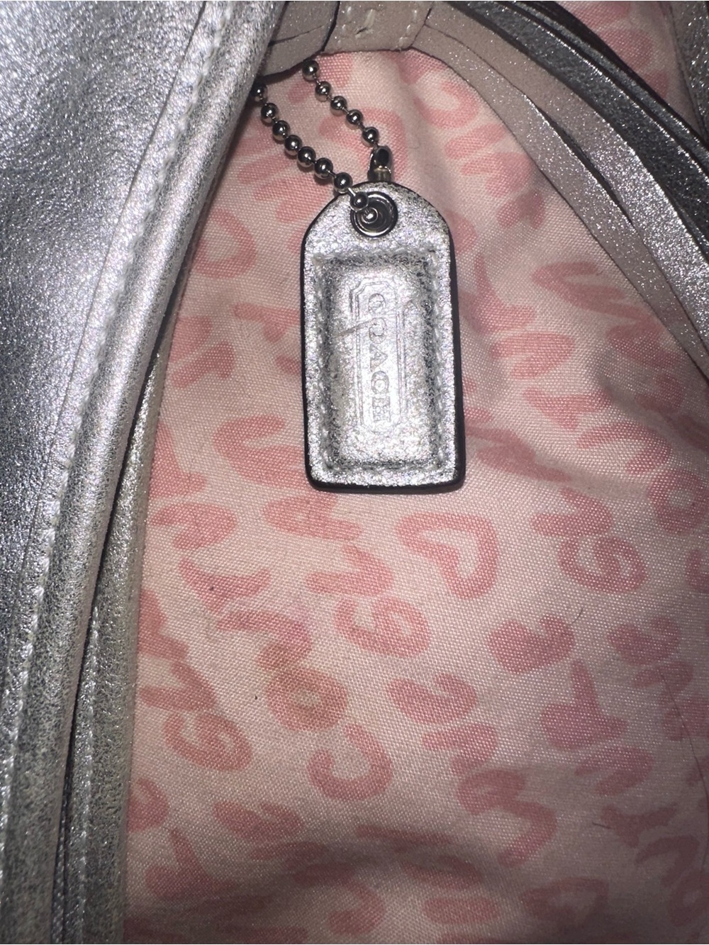 Vintage Y2K Coach Metallic Silver Leather Soho Small Hobo Bag - Picture 6 of 13